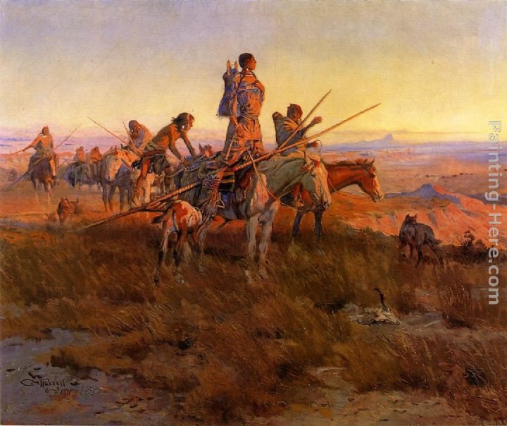 Charles Marion Russell In the Wake of the Buffalo Hunters
